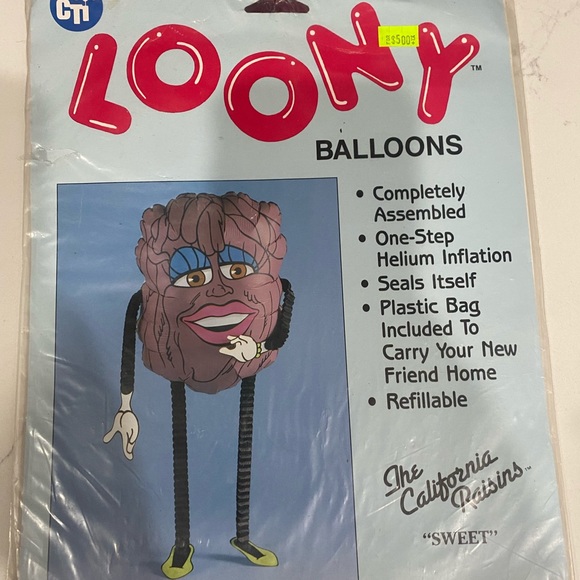 NEW California Raisins "Sweet" Vintage 1988 Inflatable Loony Balloon *RARE* - Picture 1 of 2